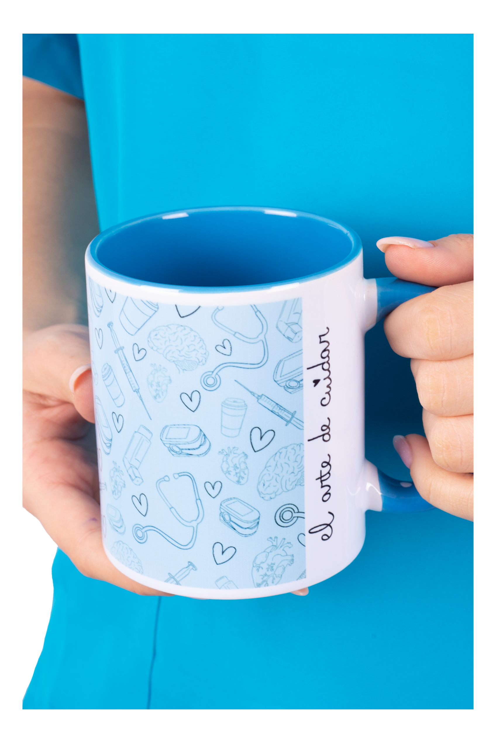 Enfermania Tasse céramique 350 ml bleu clair uniforme