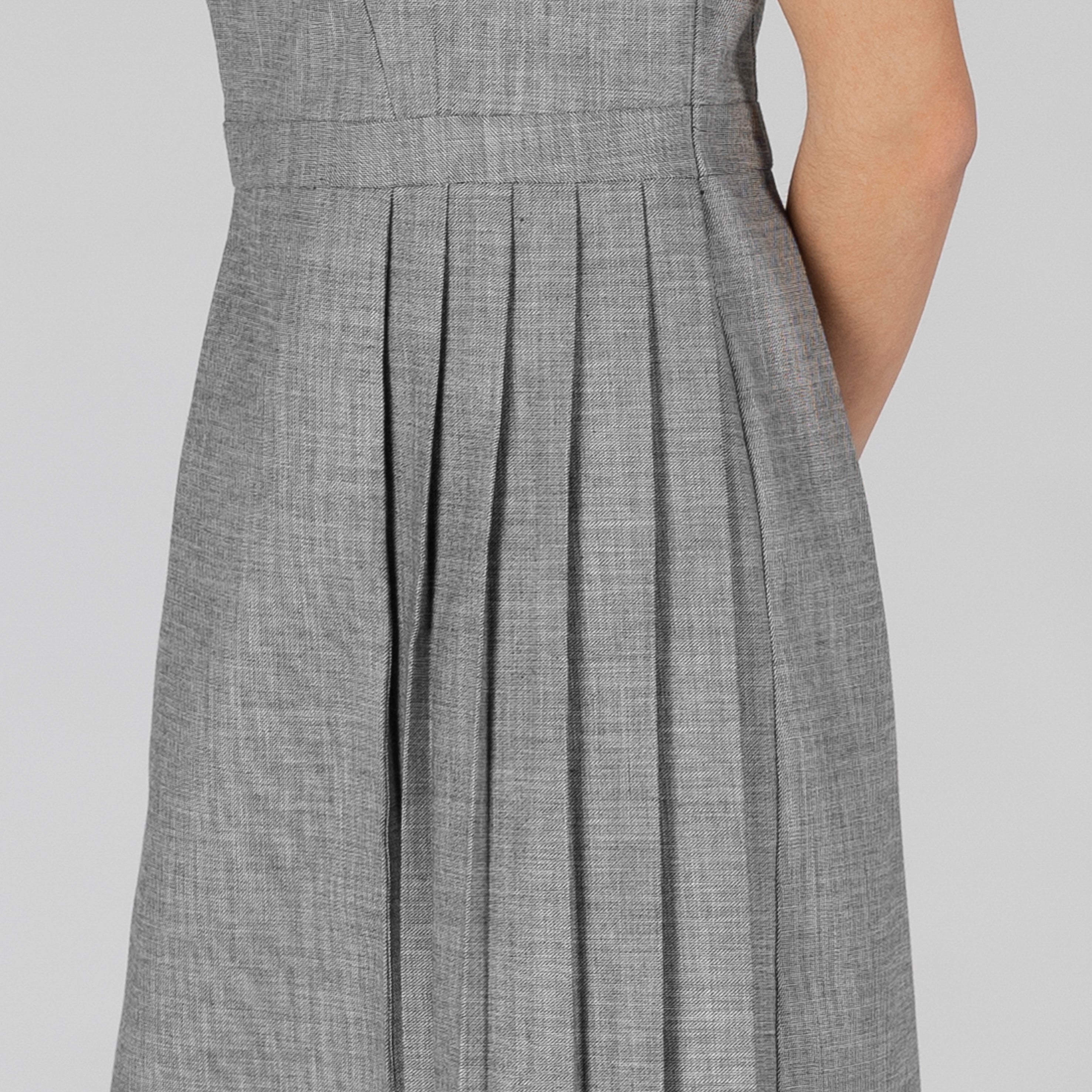 Gary's Dresses robe tablier cheviot gris sans manches
