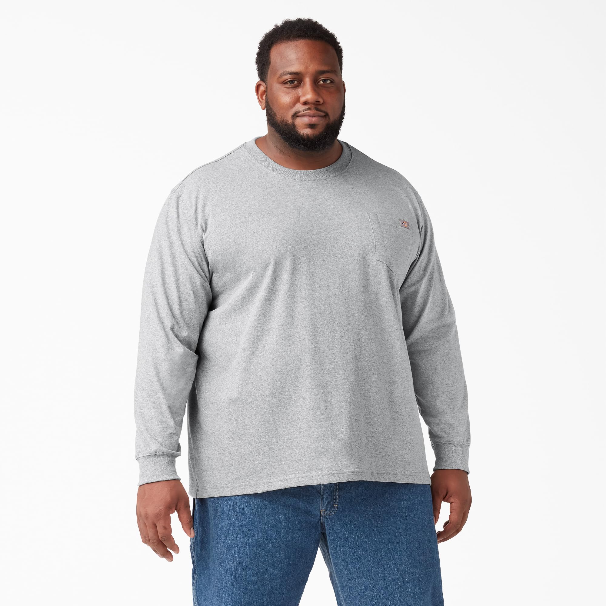Dickies T-shirt manches longues gris chiné XL coton