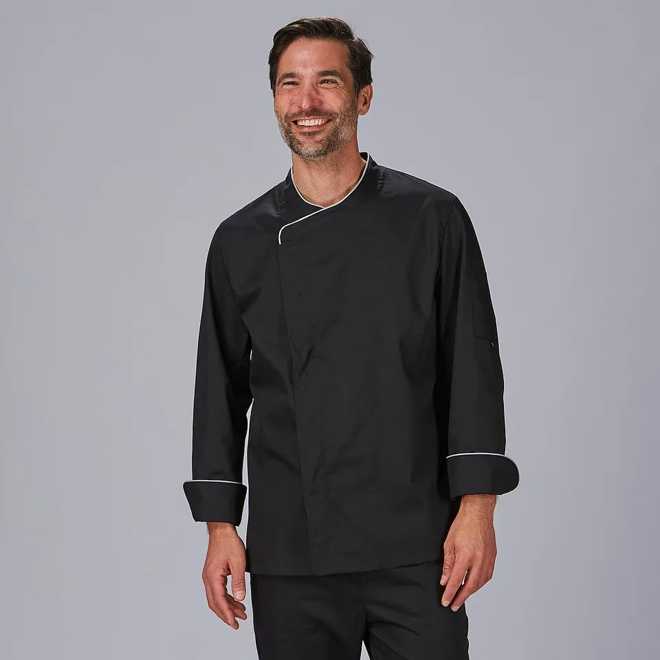 GARY'S Abad veste cuisine homme noire croisée respirante