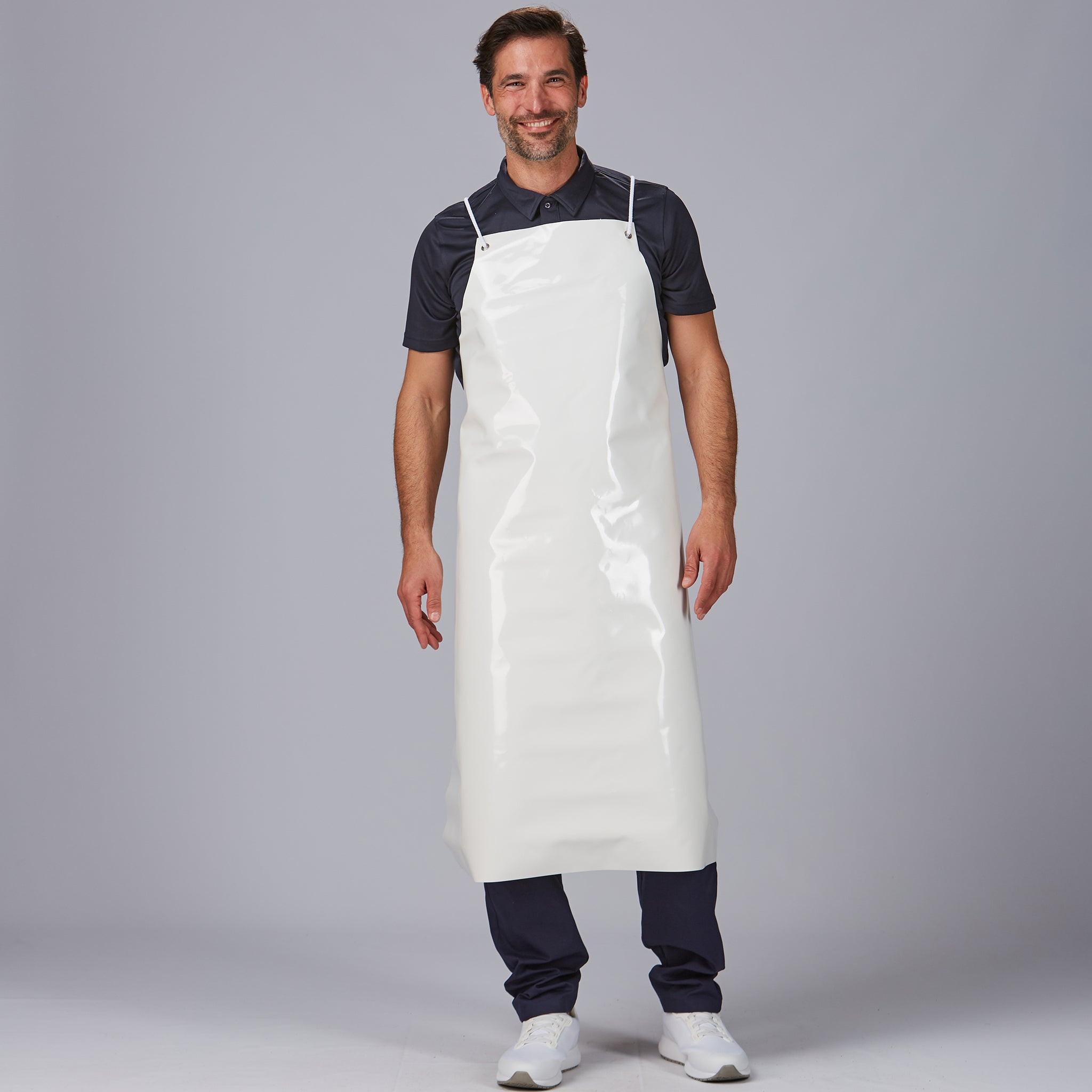 GARY'S tablier PVC rigide blanc 110x85 cm