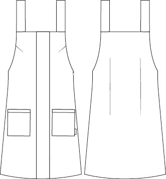GARY'S Sun chasuble de travail vichy bleu clair 70 cm