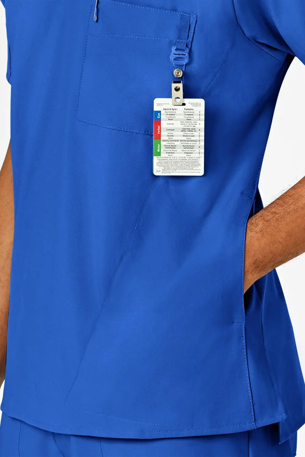 Aelin LUCA W123 tenue médicale Bleu royal homme microfibre