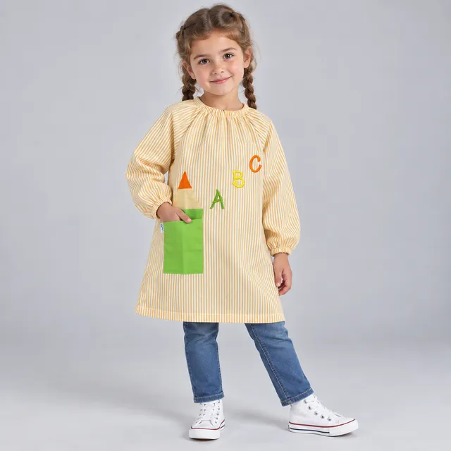 GARY'S Children tablier école vichy jaune taille 6