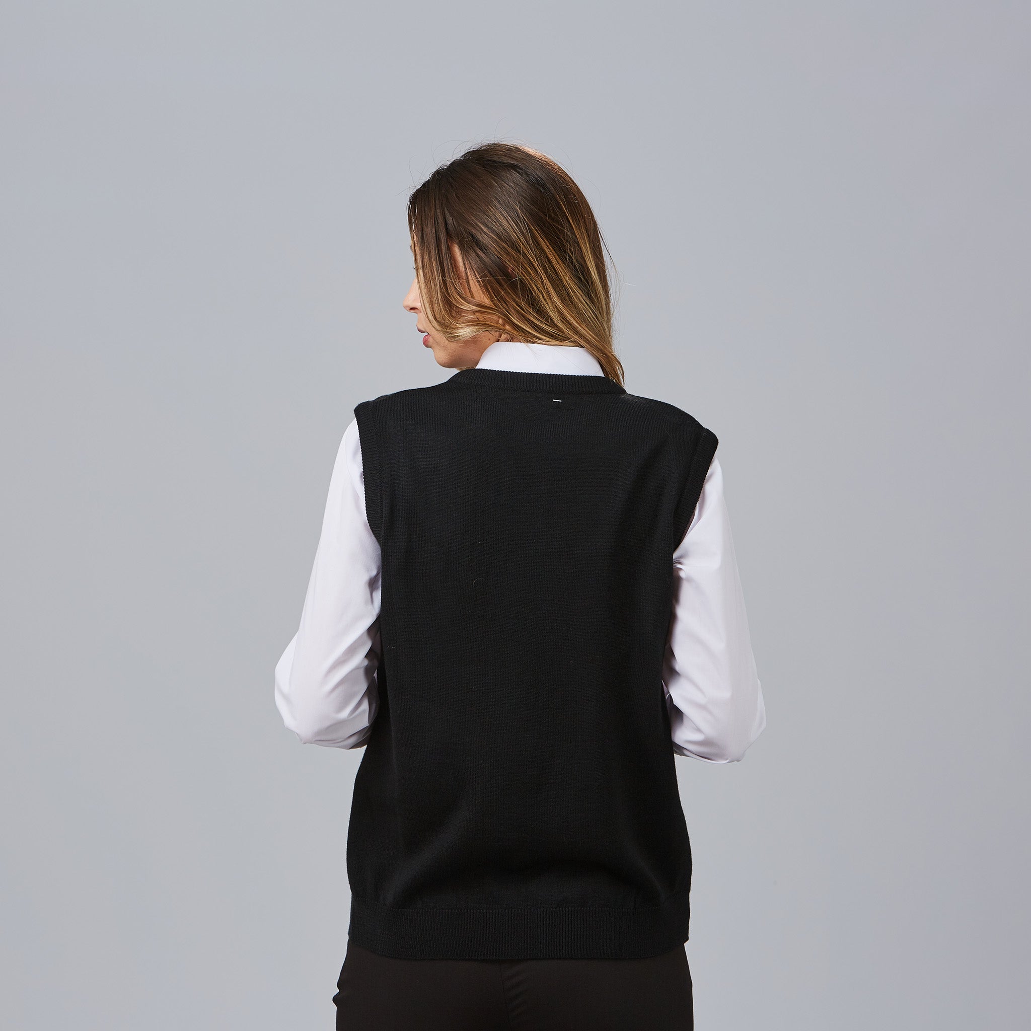 Gary's Vests gilet travail femme noir col V maille