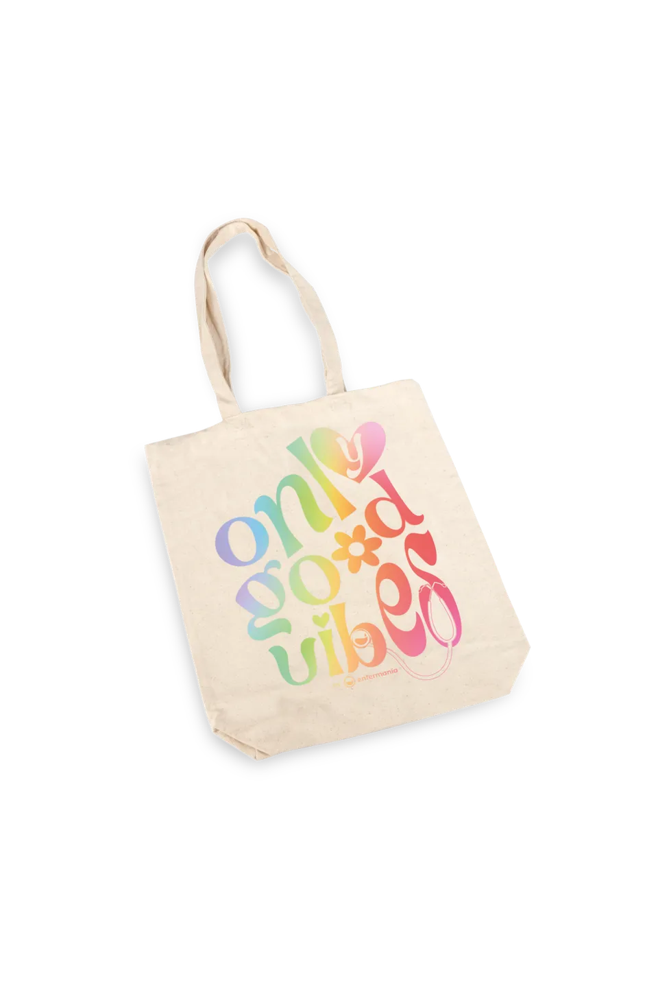 Enfermania Tote Bag Good Vibes coton naturel 36x40 cm