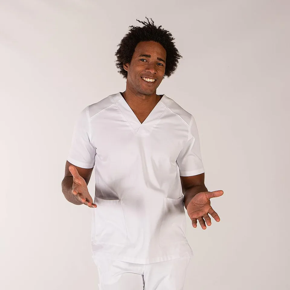 Gary's Denis blouse médicale homme col V blanche