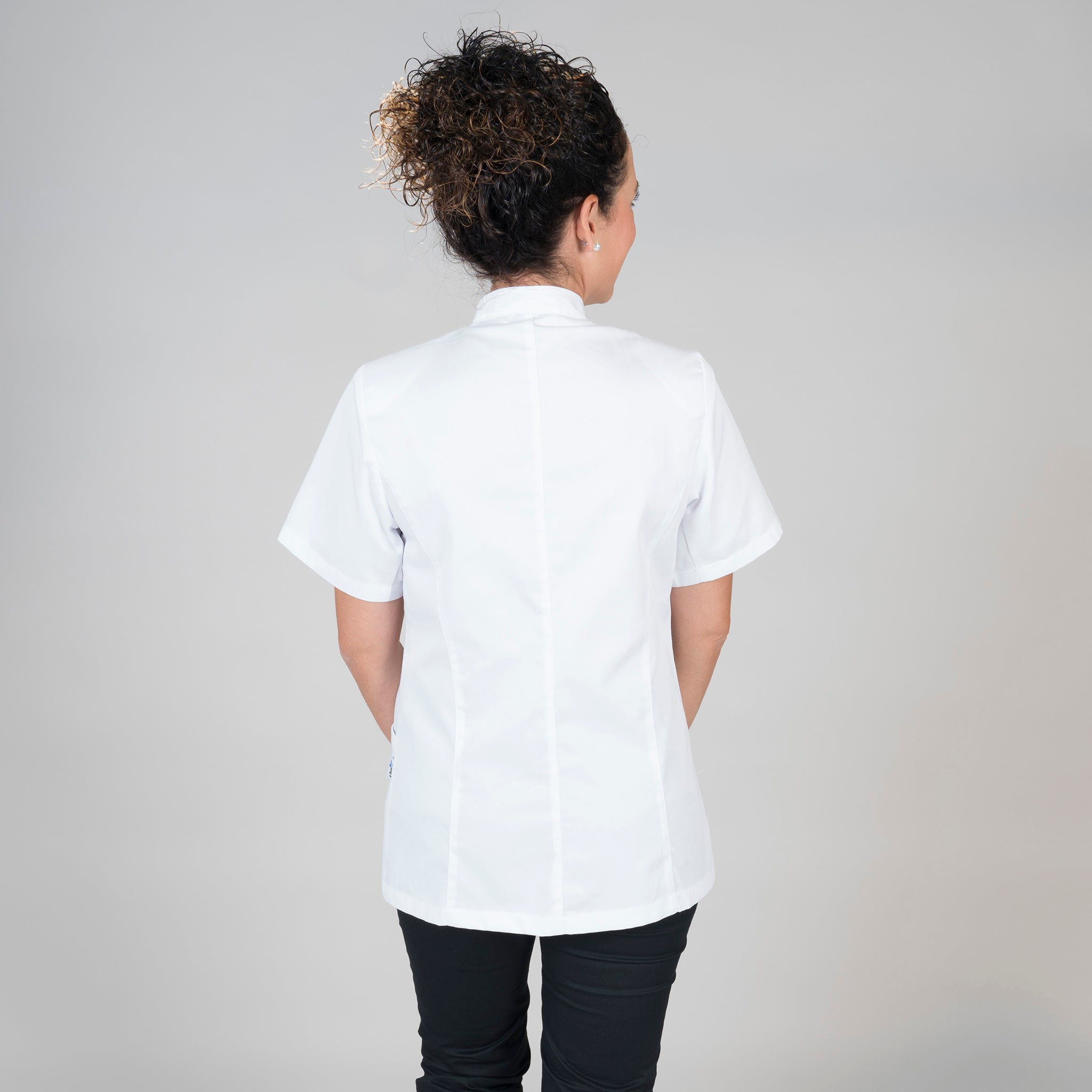 GARY'S Grandad Collar blouse travail femme blanche manches courtes