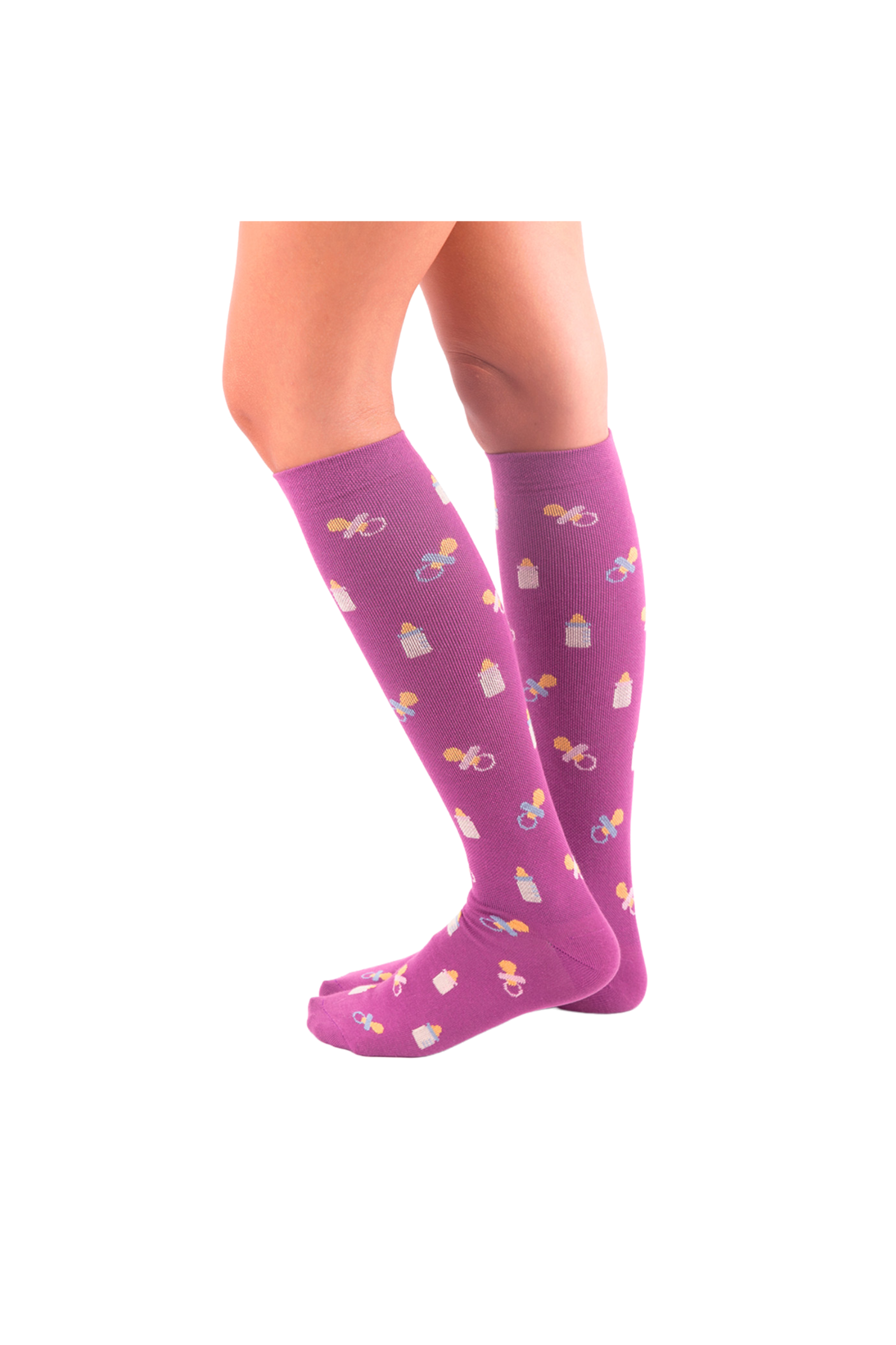 Enfermania Ropa chaussettes compression Maternité lila