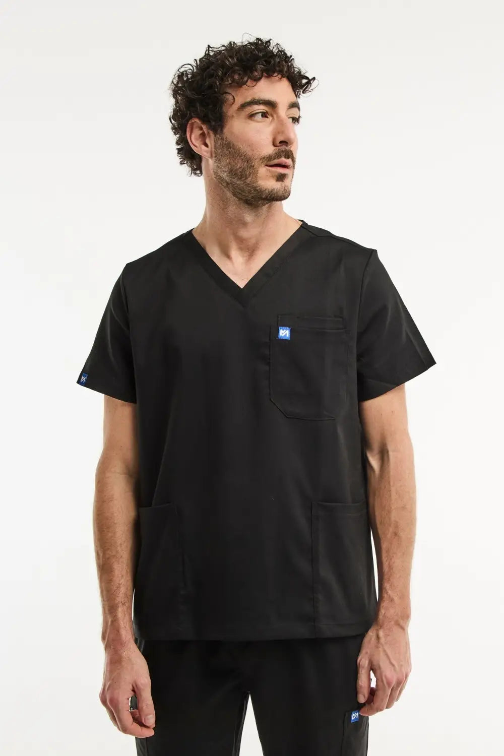 Aelin LUCA tenue médicale homme noir col V stretch