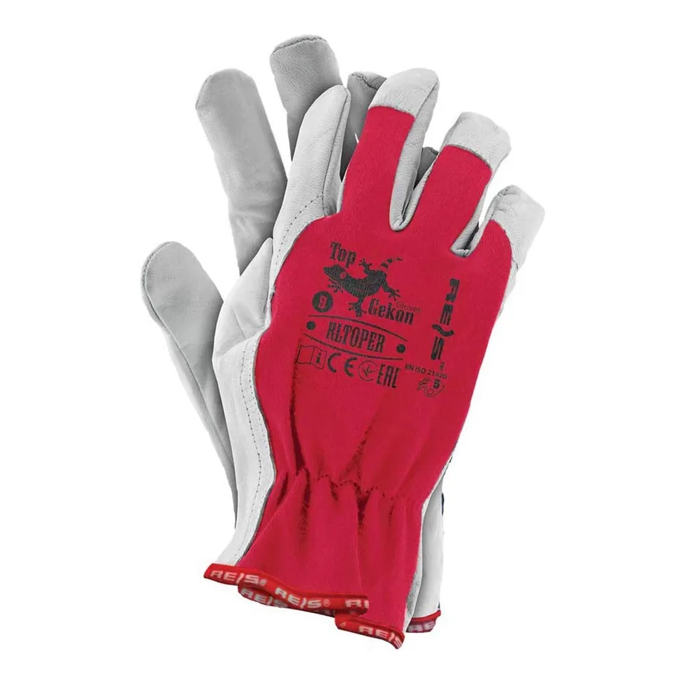 Reis Rltoper CW8 Topgekon gants cuir rouge taille 8 lot 12