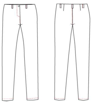 Gary's Pants Elastik pantalon serveuse femme noir sans poches