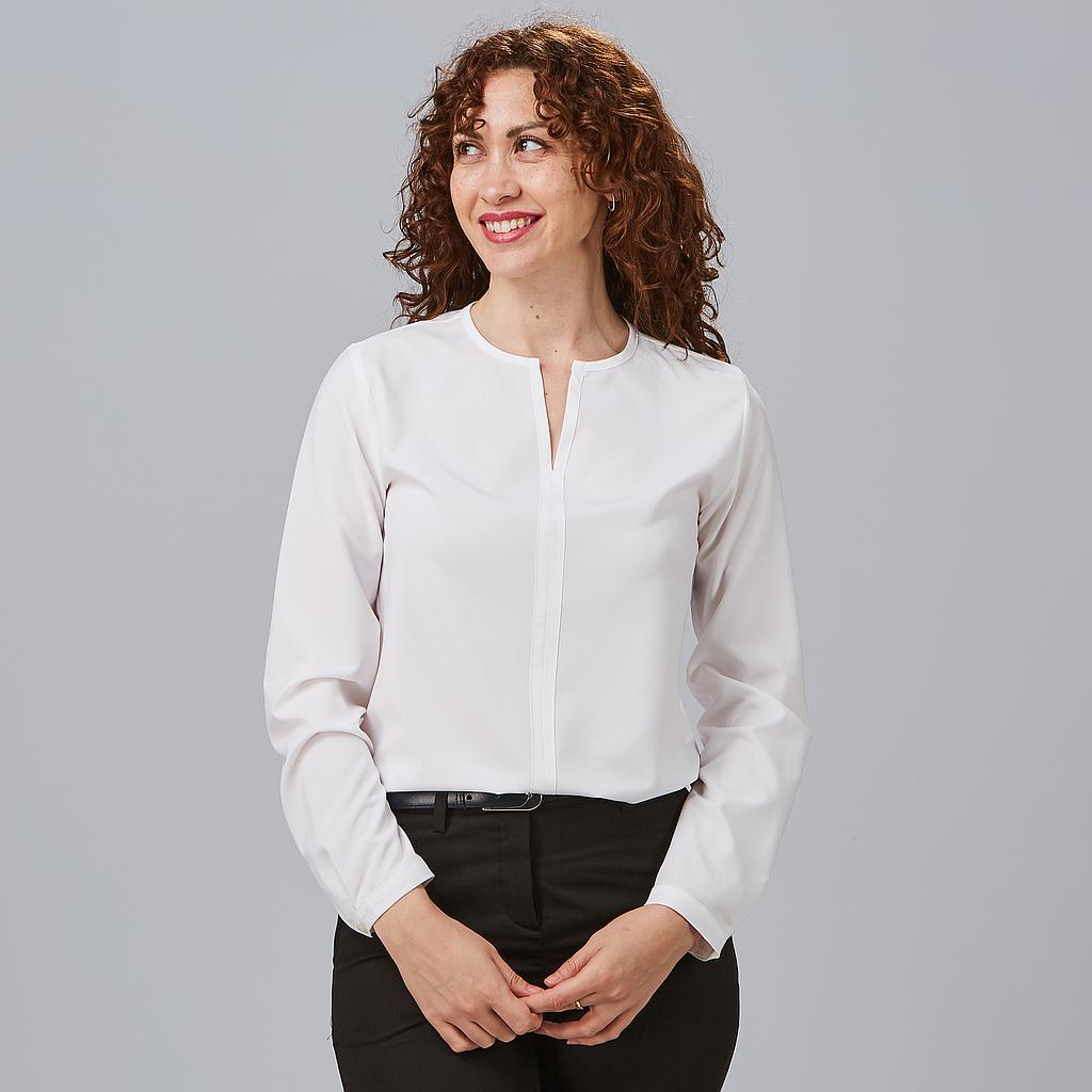 Gary's Elastic blouse travail femme blanche manches longues
