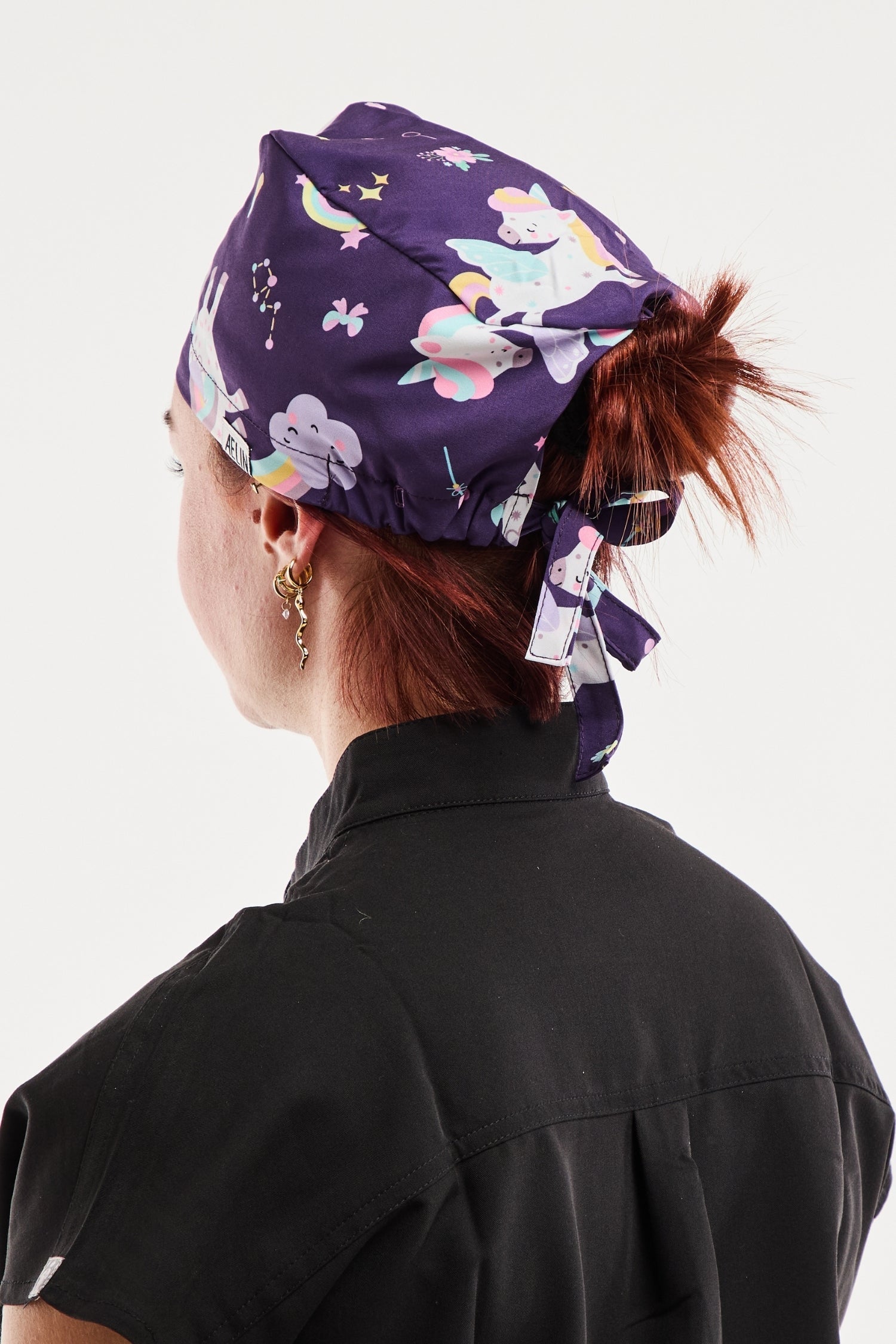 Aelin Paris Magiques calot médical violet extensible