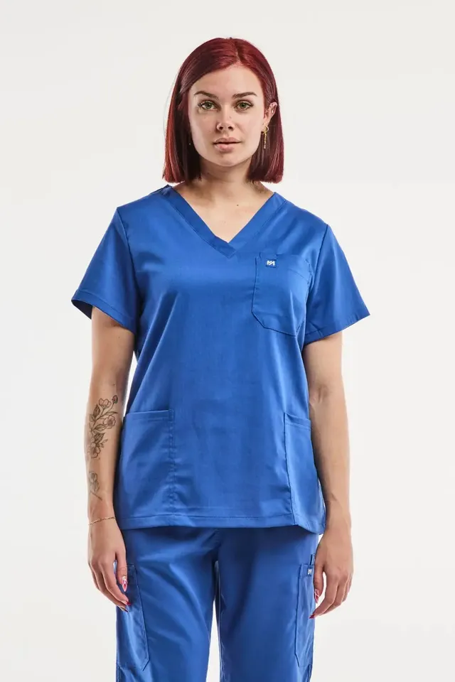 Aelin EMMA Tunique médicale Femme Bleu Roi - Blouse col V