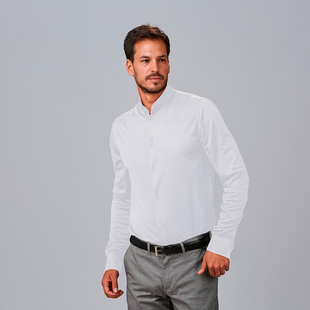 Gary's Pietro chemise homme slim col mao noir