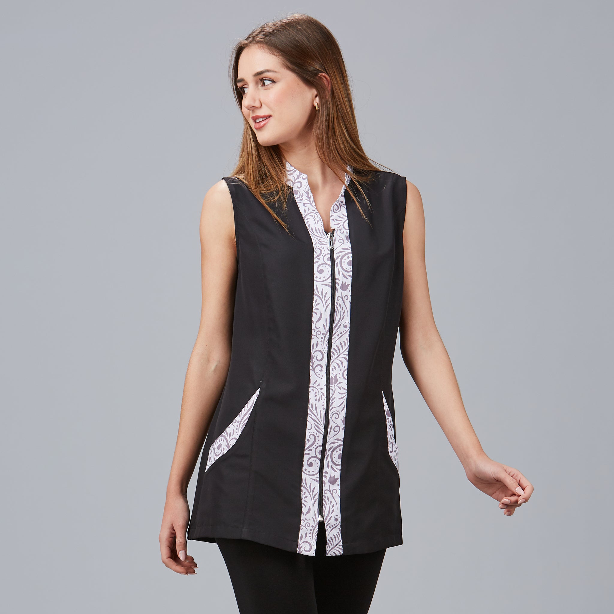 GARY'S Silene blouse femme noire sans manches microfibre