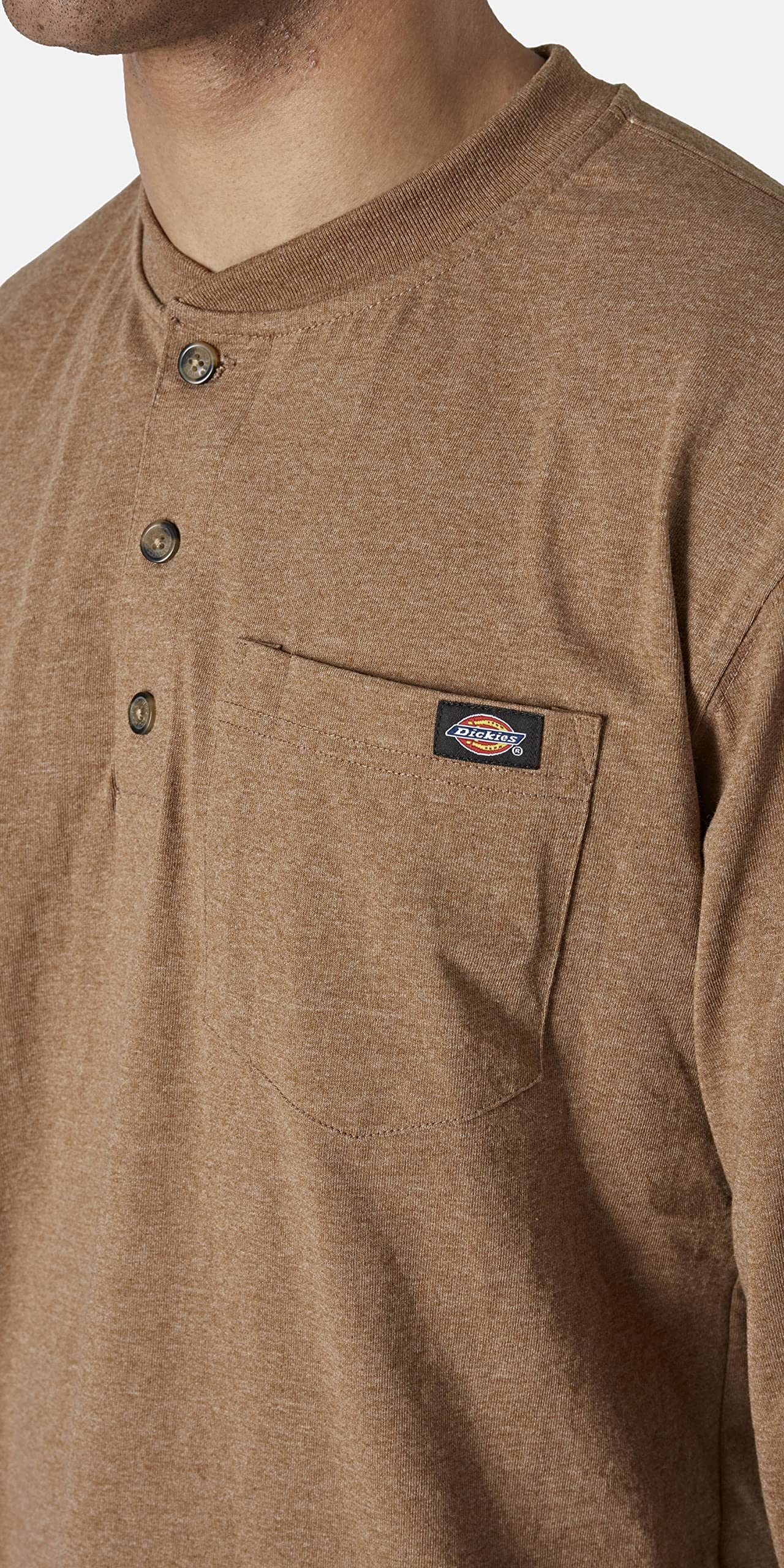 Dickies Chemises Henley Manches Longues Brown Duck Épais