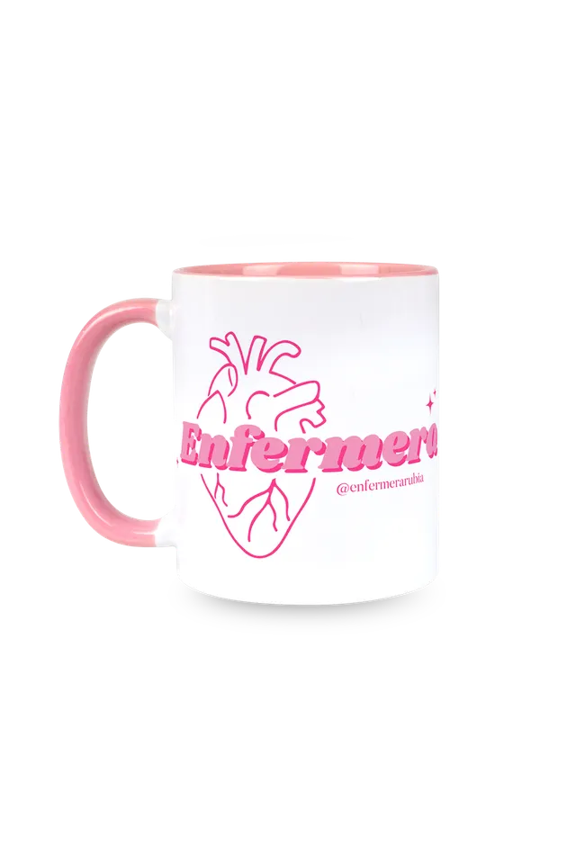 Enfermania Regalos Tasse Céramique Rose 350 ml Cœur Infirmière