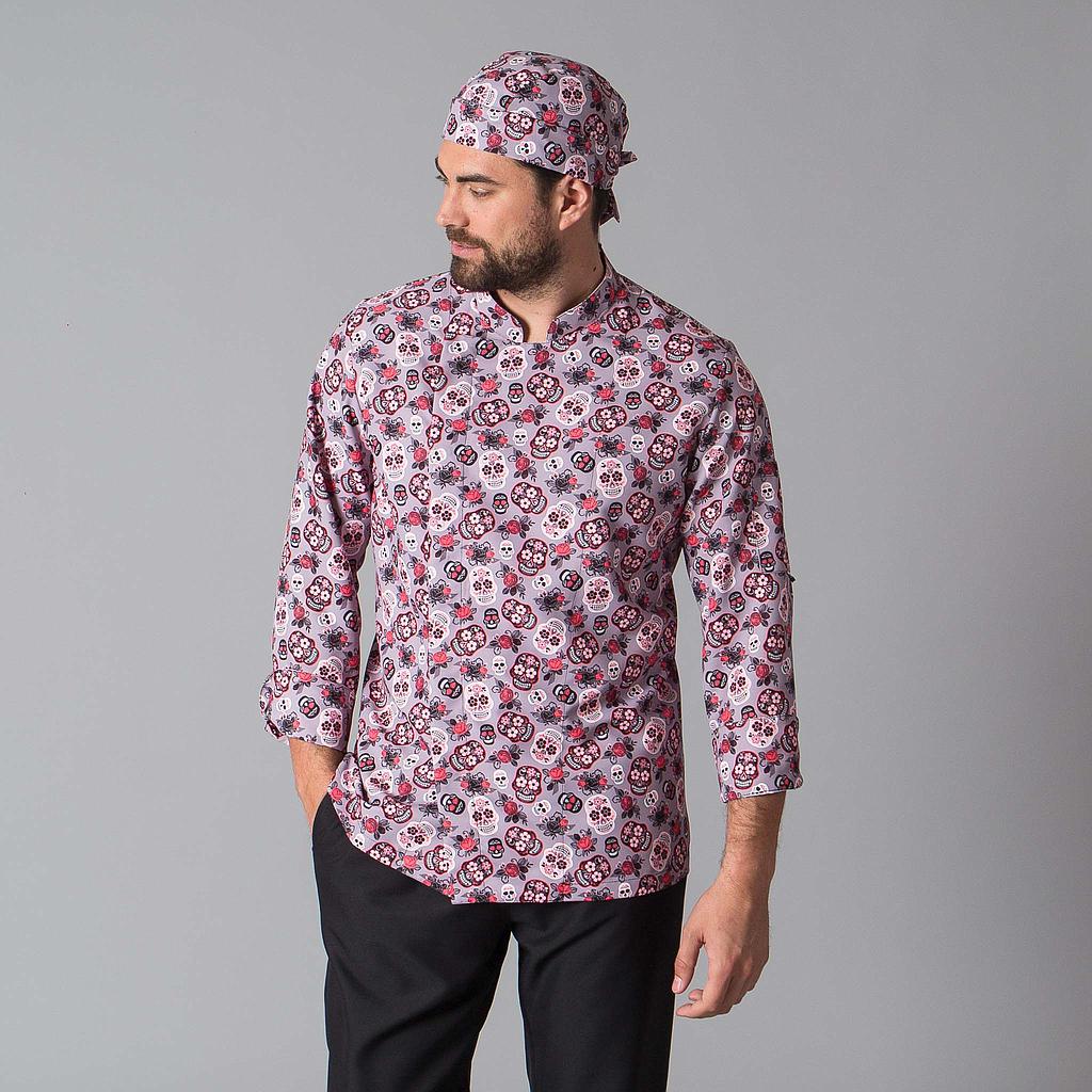GARY'S Catrina veste de cuisine coton crânes XS