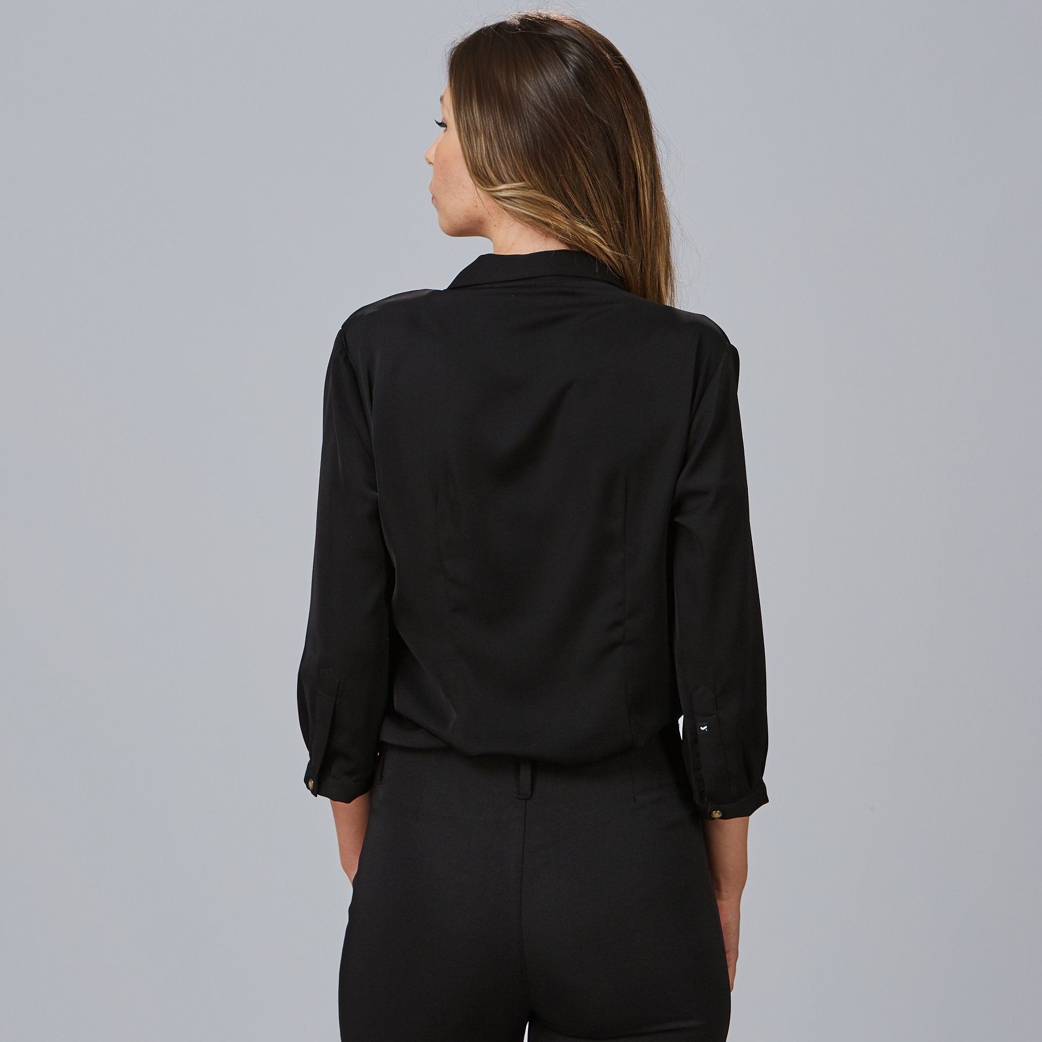 GARY'S Flavia chemisier blouse femme col lavallière stretch