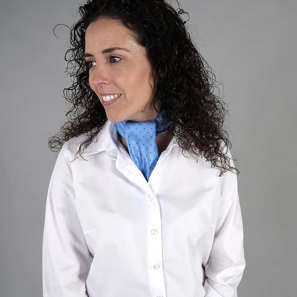 GARY'S foulard chiffon à pois bleu 60x60 uniforme