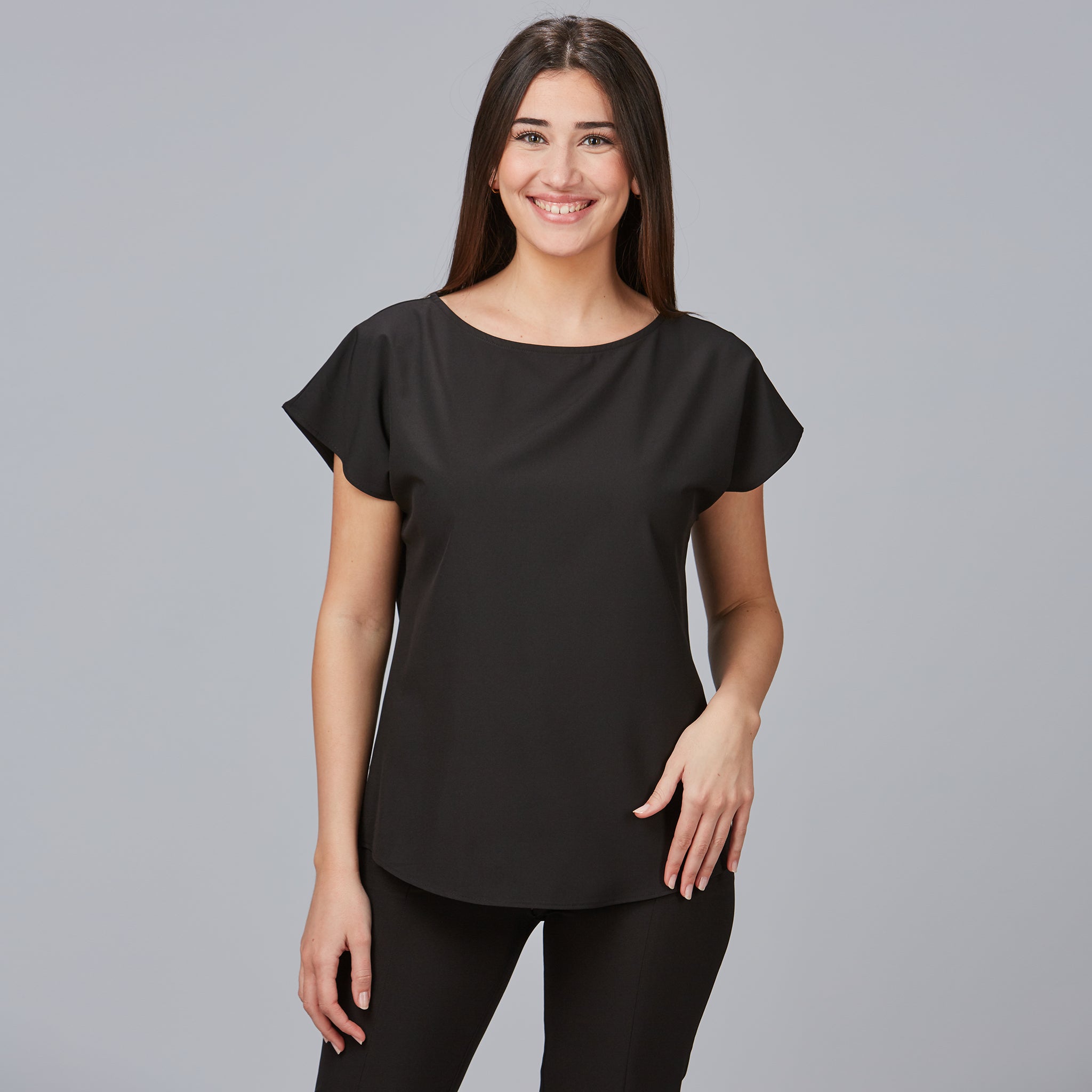 Gary's Pensamiento blouse femme noire microfibre