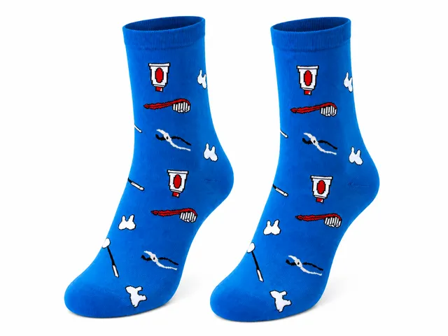Enfermania Ropa chaussettes dentiste mi-mollet coton