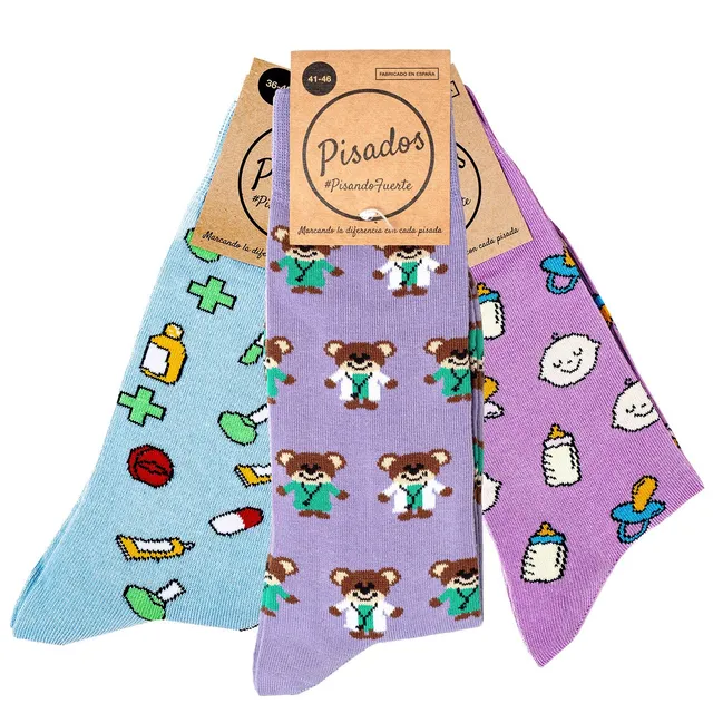 Enfermania pack 3 chaussettes fantaisie pharmacie pédiatrie