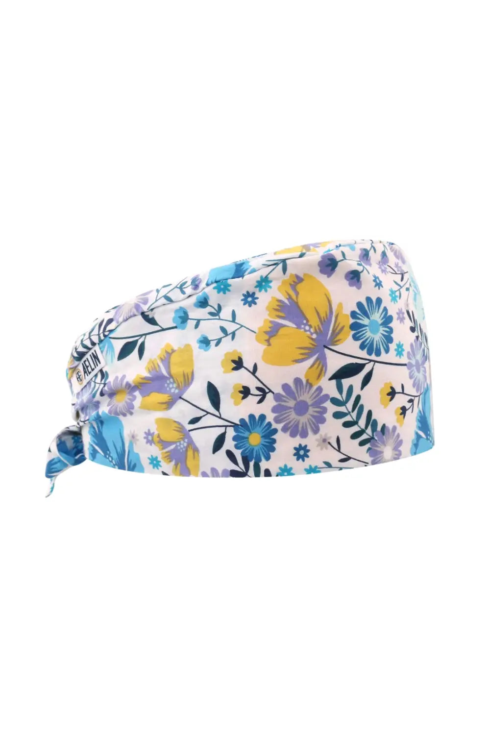 Aelin Paris Calot médical cheveux courts blanc floral coton