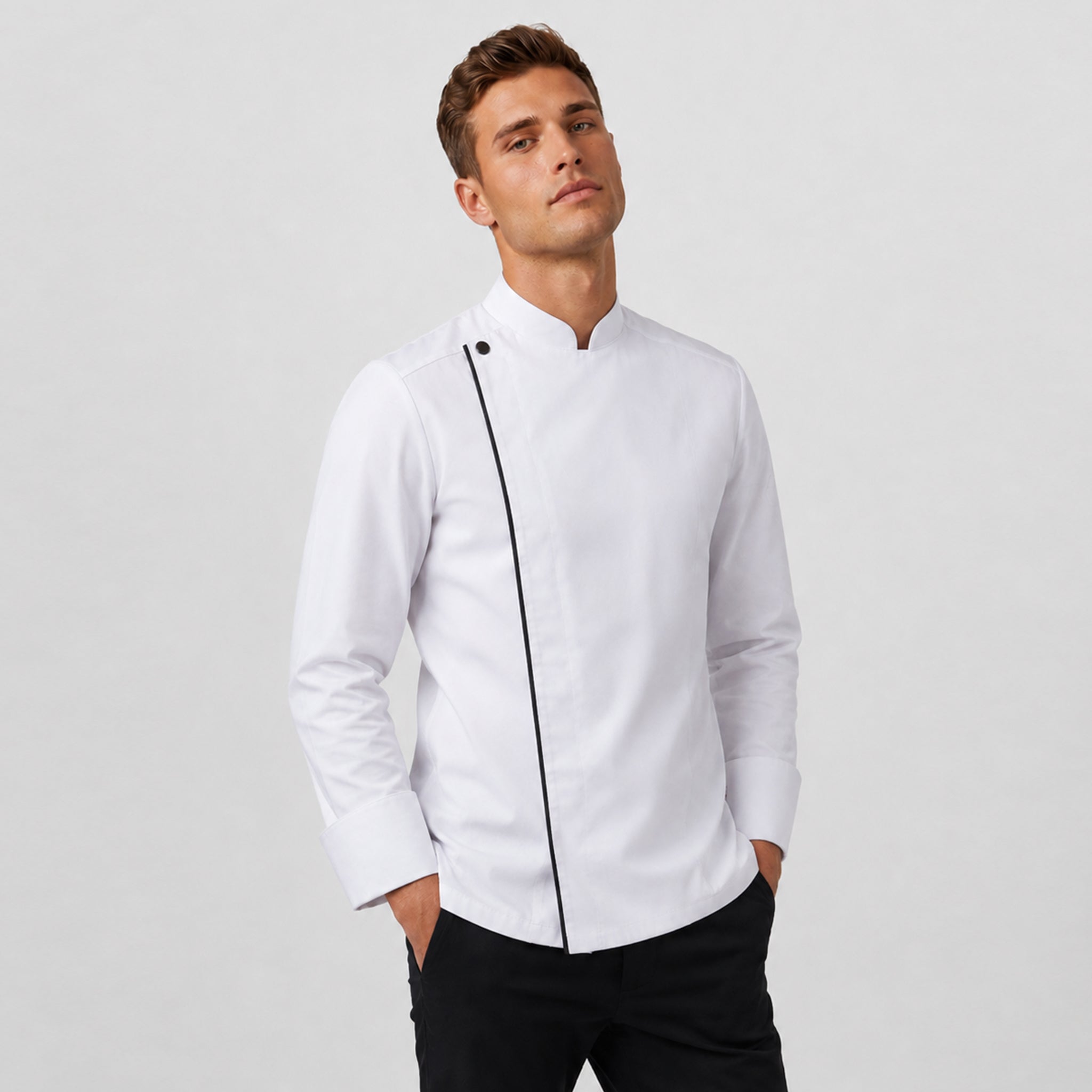 Gary's Aton veste cuisine unisexe blanche coton