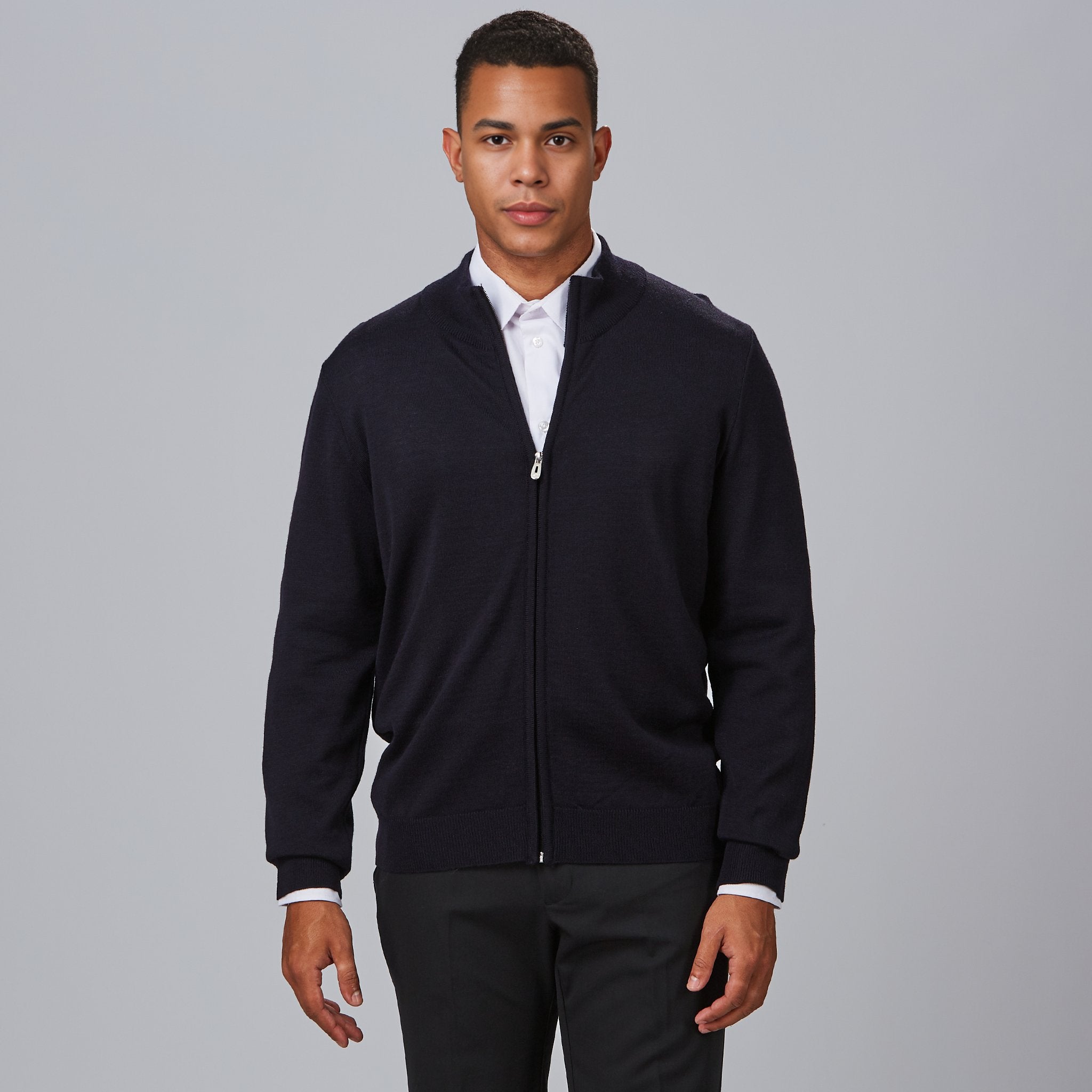 Gary's Knit cardigan homme zip maille fine noir