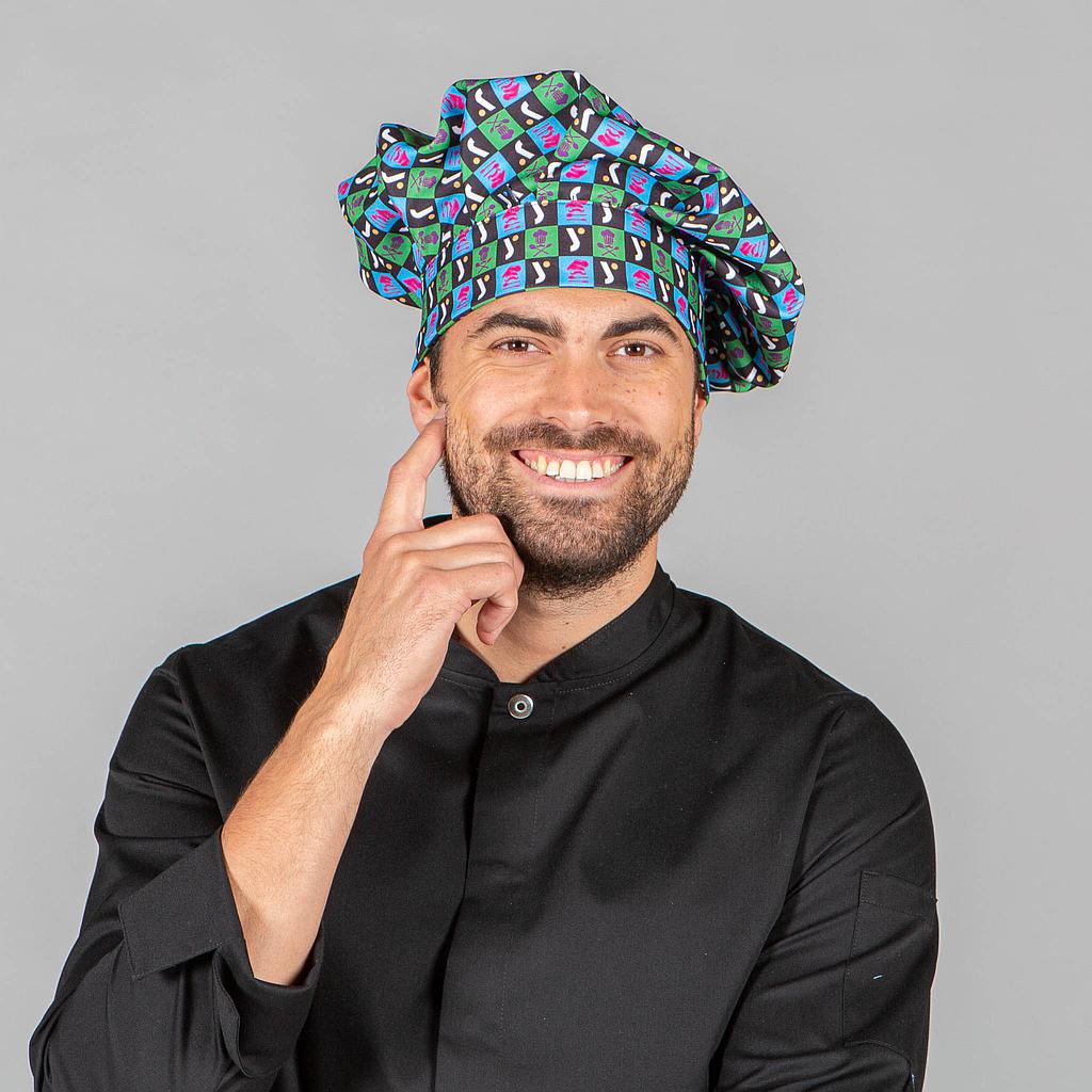 Gary's Classic Chef toque velcro imprimé araignée gris