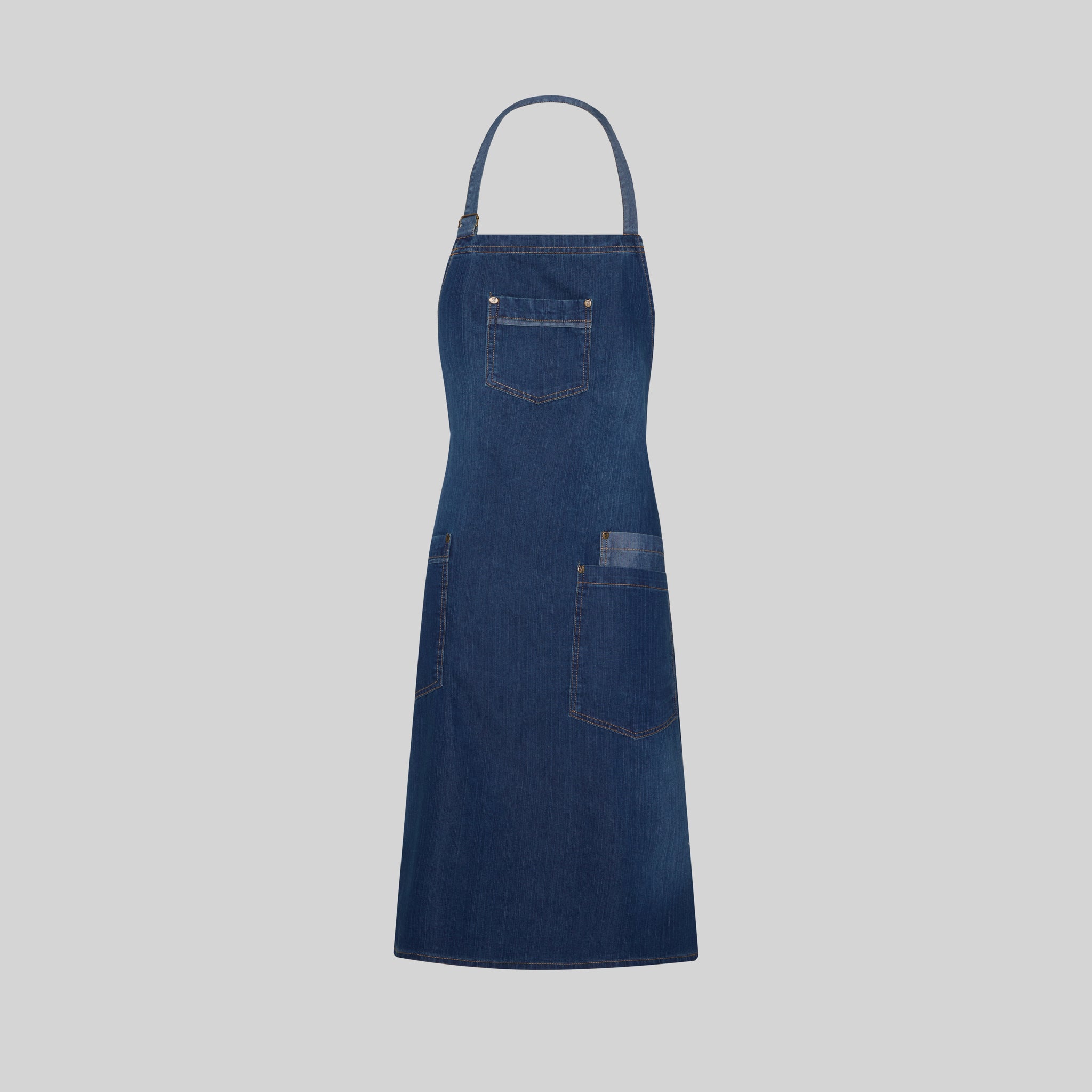 GARY'S Aprons tablier bavette denim indigo 90x75 cm 4 poches