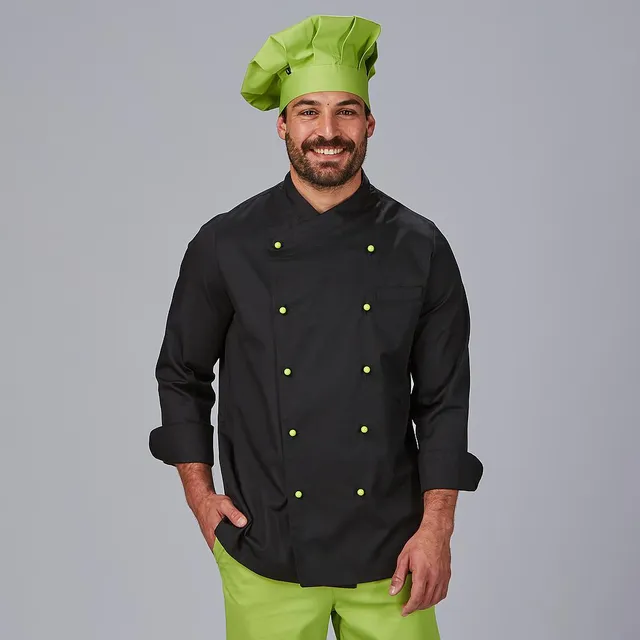 Gary's Niza veste cuisine homme noir boutons interchangeables