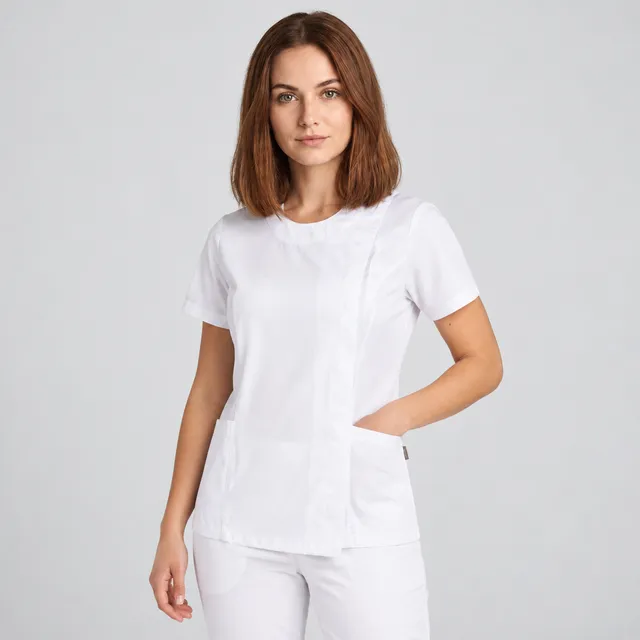 Gary's Celia blouse médicale blanche manches courtes
