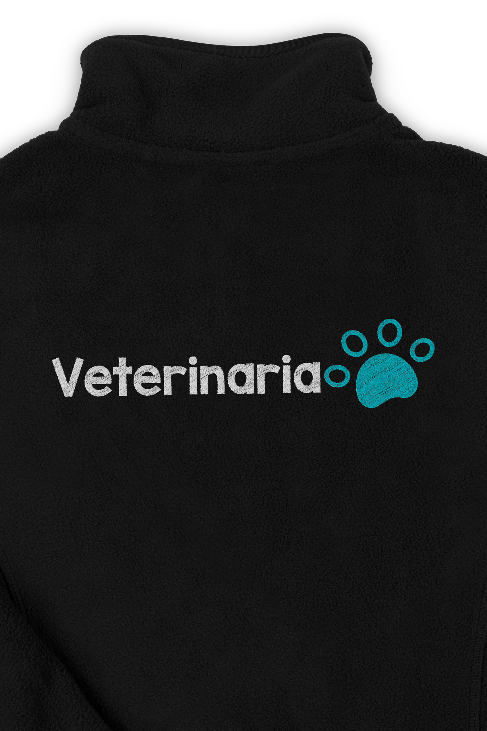Enfermania Ropa Veterinario veste polaire femme noire brodée