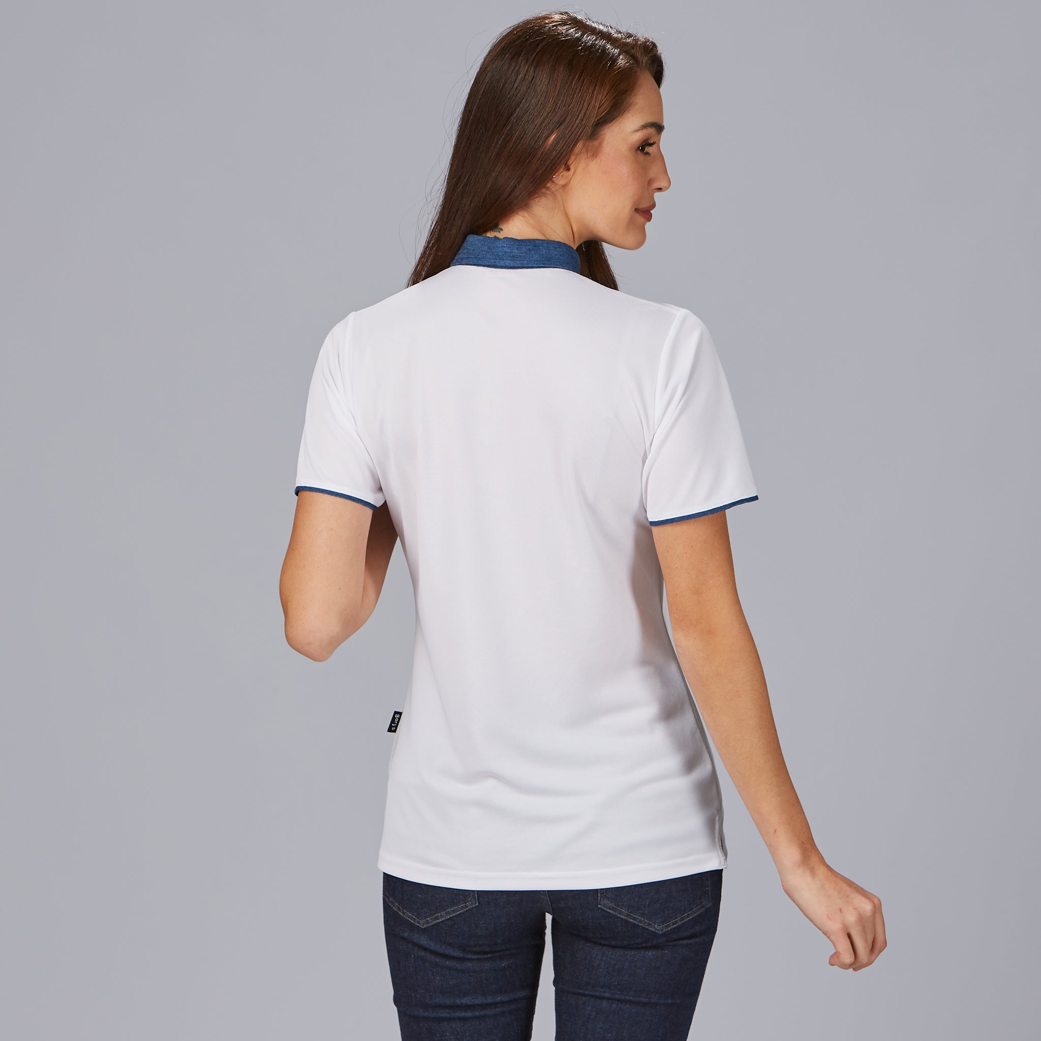 GARY'S Polo Woman Unwashed Denim polo femme noir