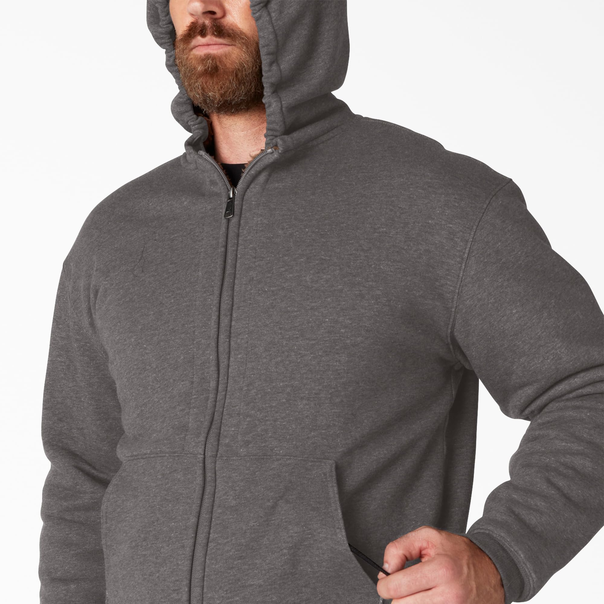 Dickies Sherpa Sweat à Capuche Zippé Gris Chiné L
