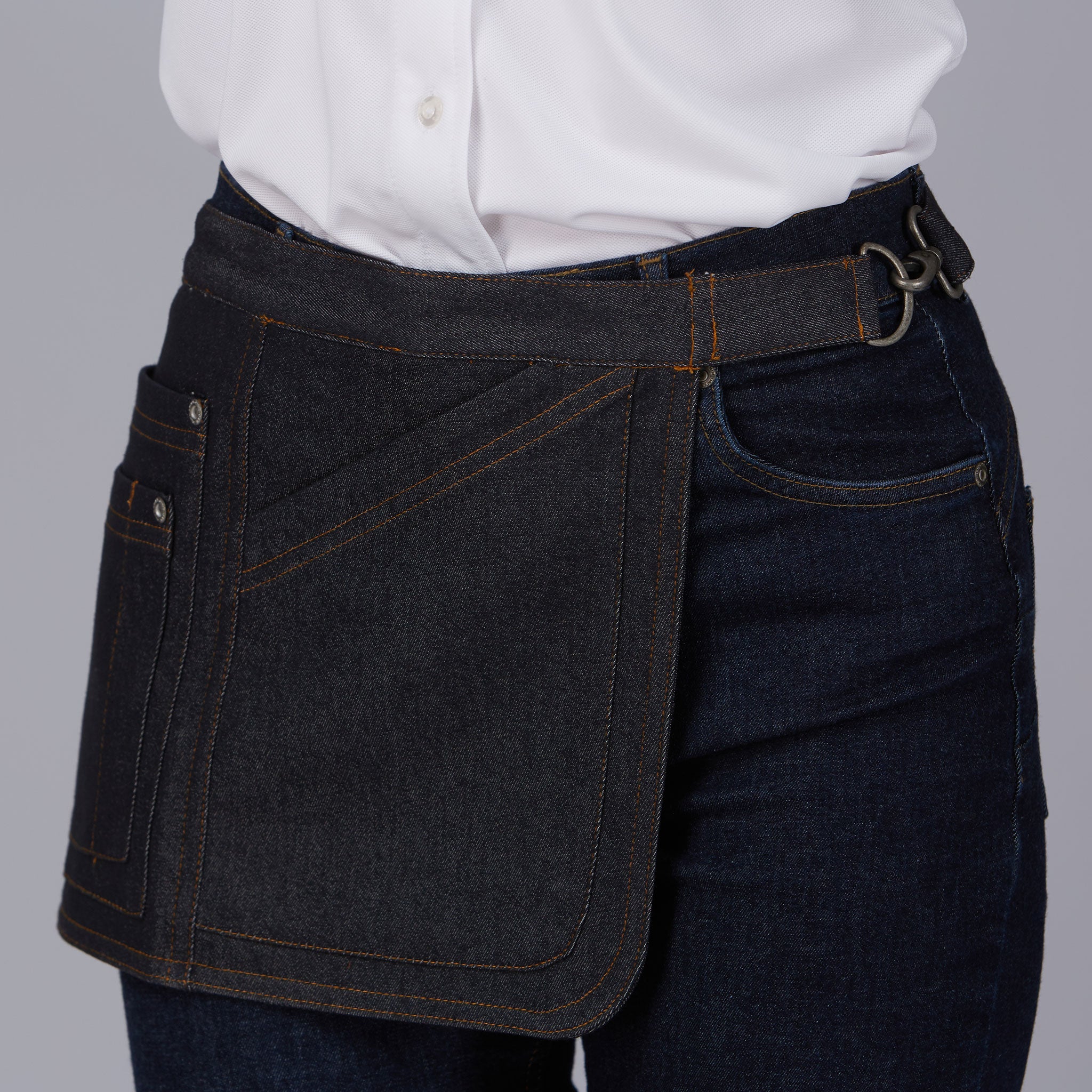 Gary's Dubai demi-tablier denim marron 28x39 cm