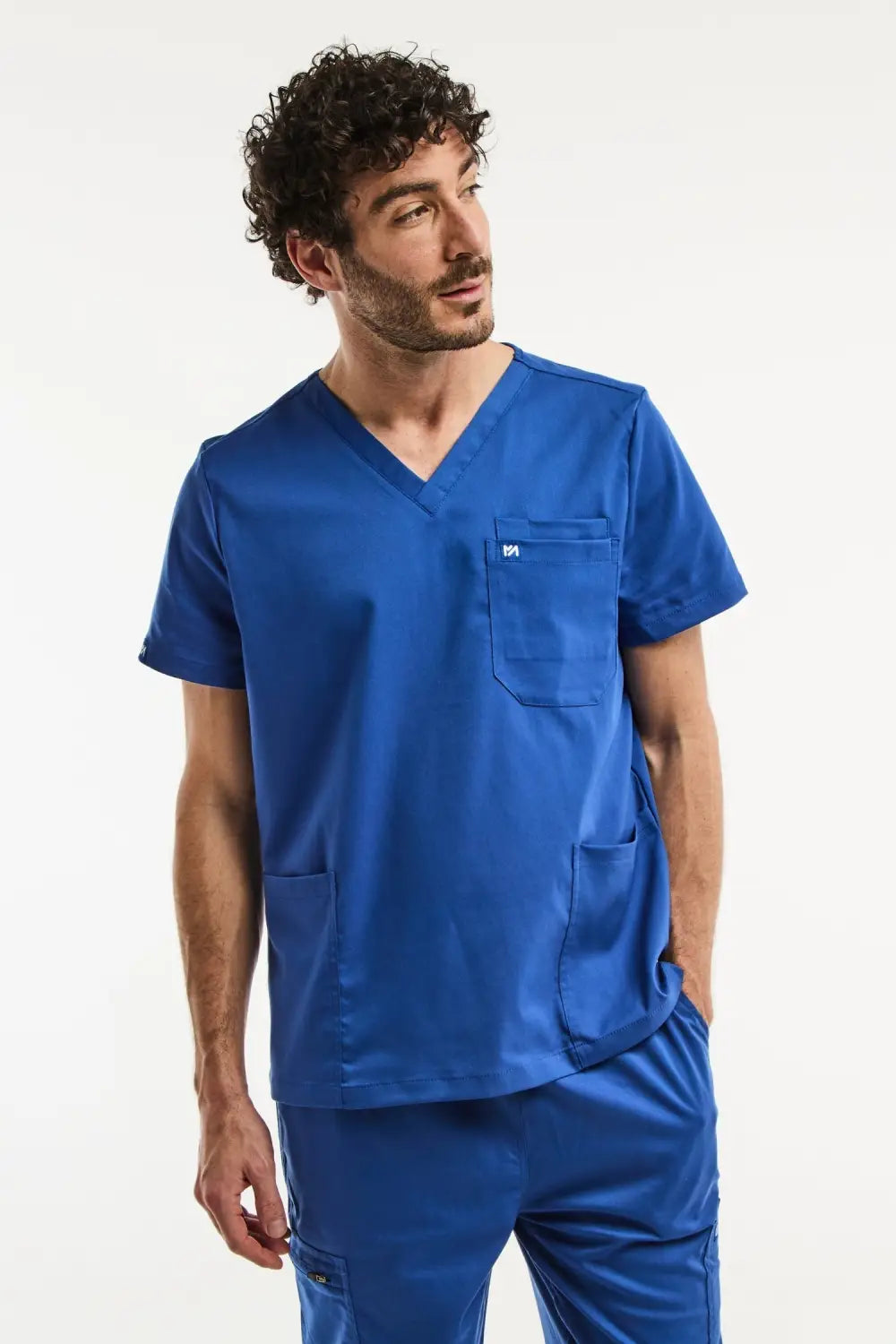 Aelin LUCA tunique médicale homme bleu roi stretch