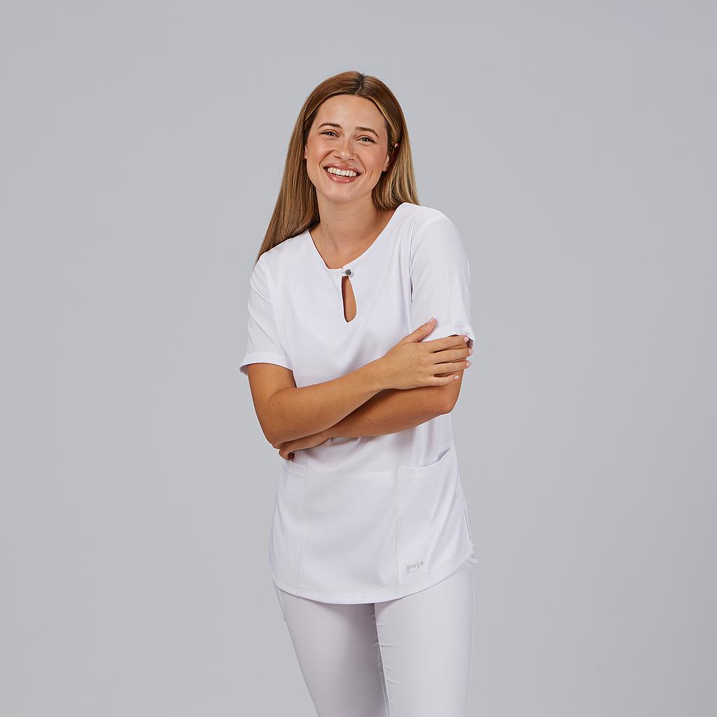 Gary's Maria blouse femme col goutte noire M manches courtes
