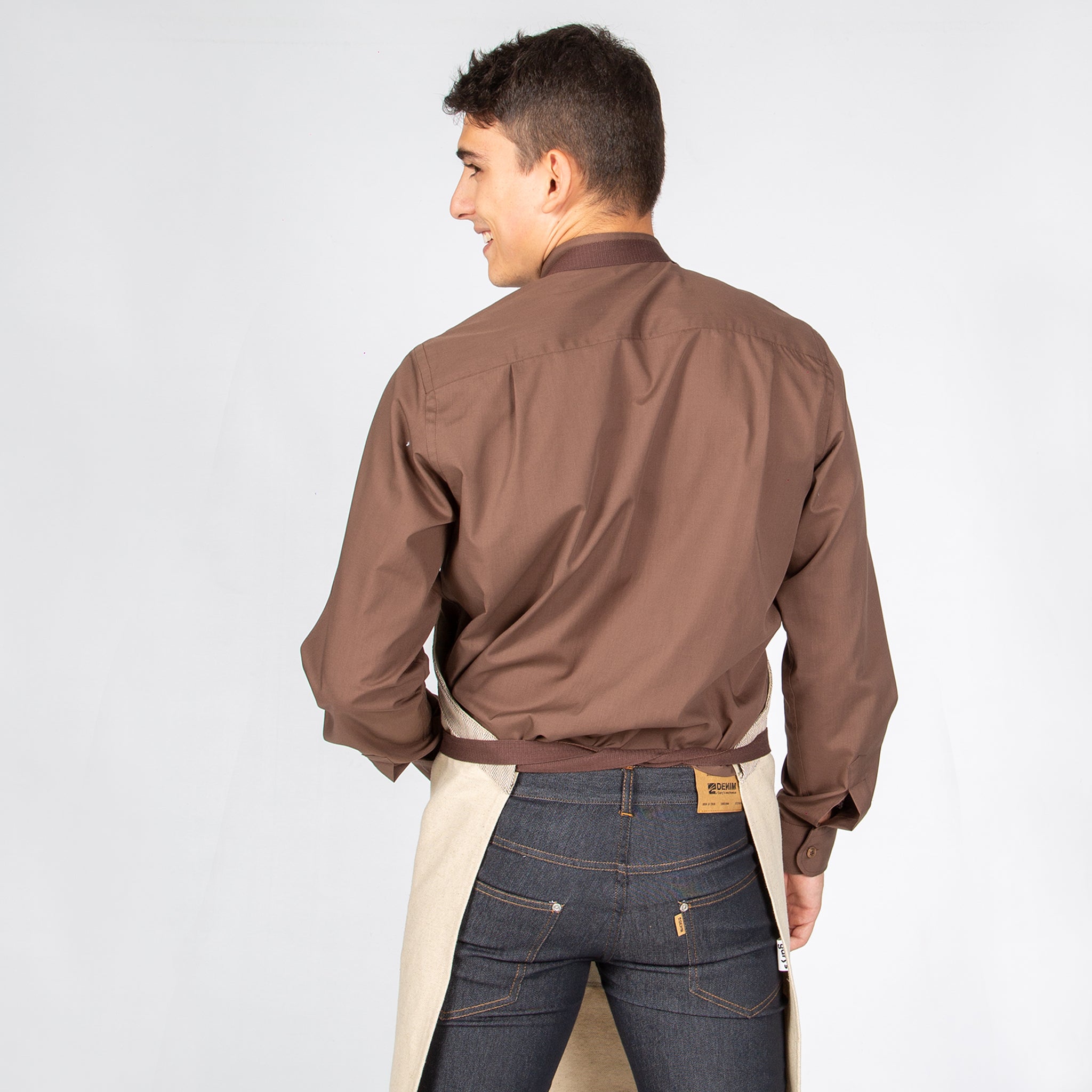 GARY'S Aprons tablier bavette beige combi 82x72 cm 4 poches