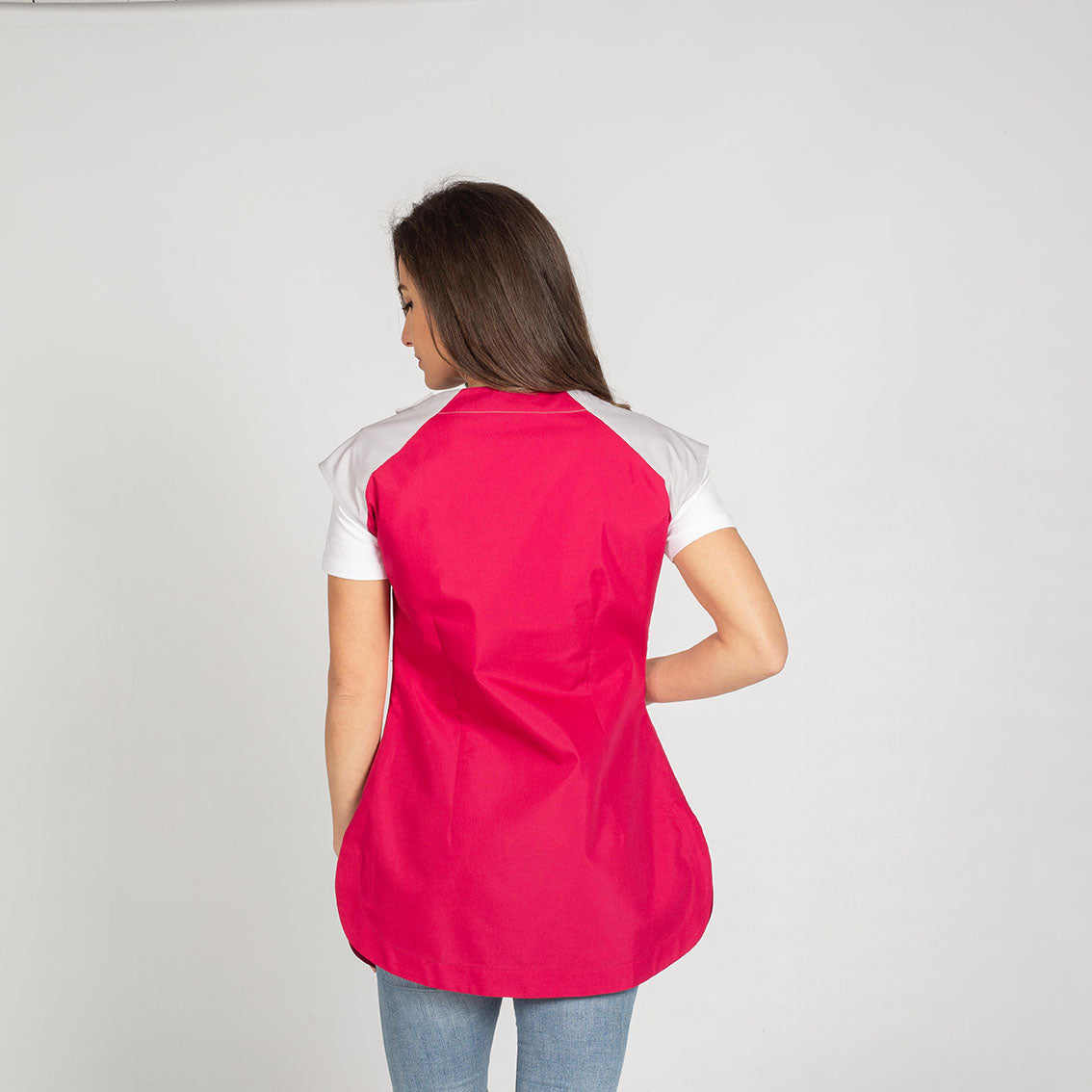 Gary's Bicromatica blouse femme fuchsia sans manches