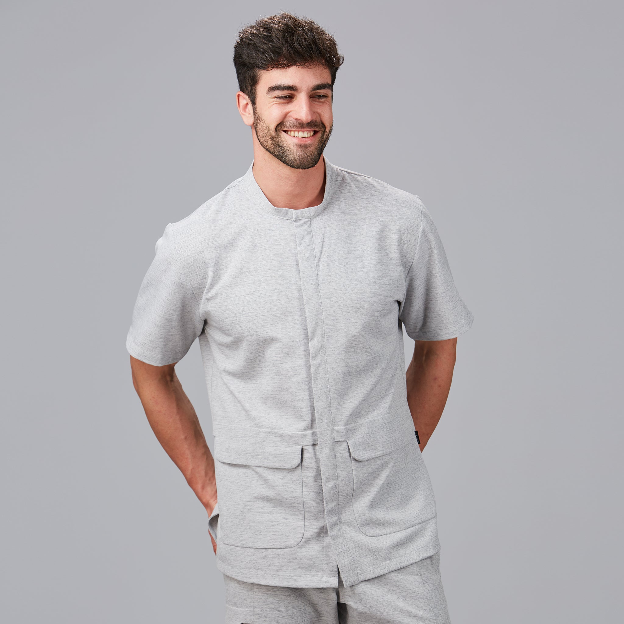 GARY'S Abedul blouse homme gris perle manches S