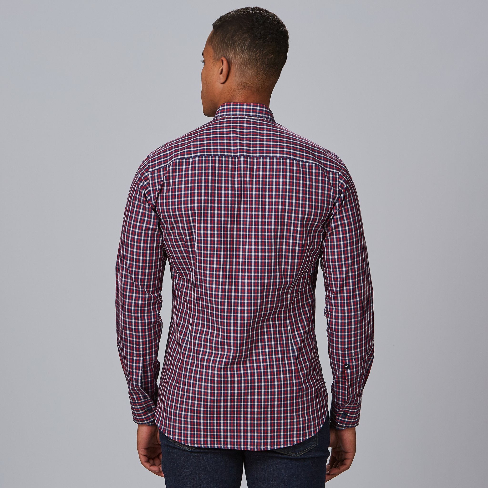 Gary's Fausto Chemise Homme Carreaux Marine Slim