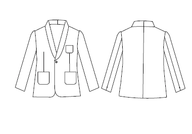 Gary's Smoking veste serveur blanche 1 bouton