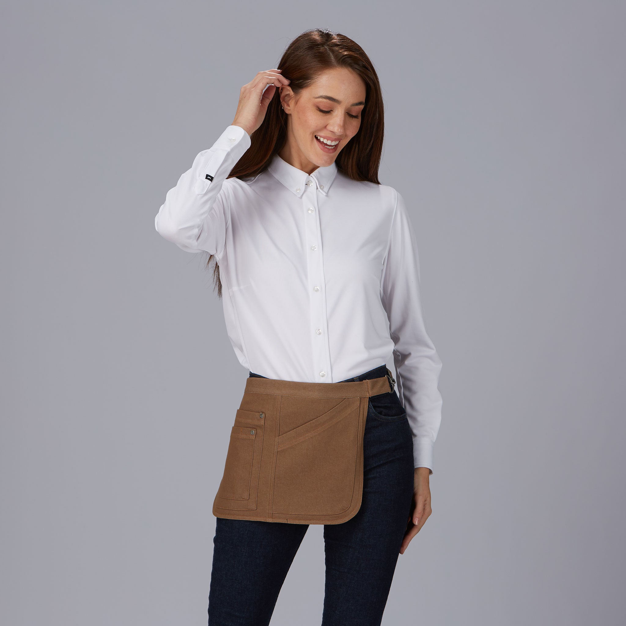Gary's Dubai demi-tablier denim marron 28x39 cm