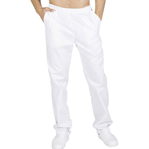 Enfermania Ropa pantalon médical classique blanc ceinture élastique