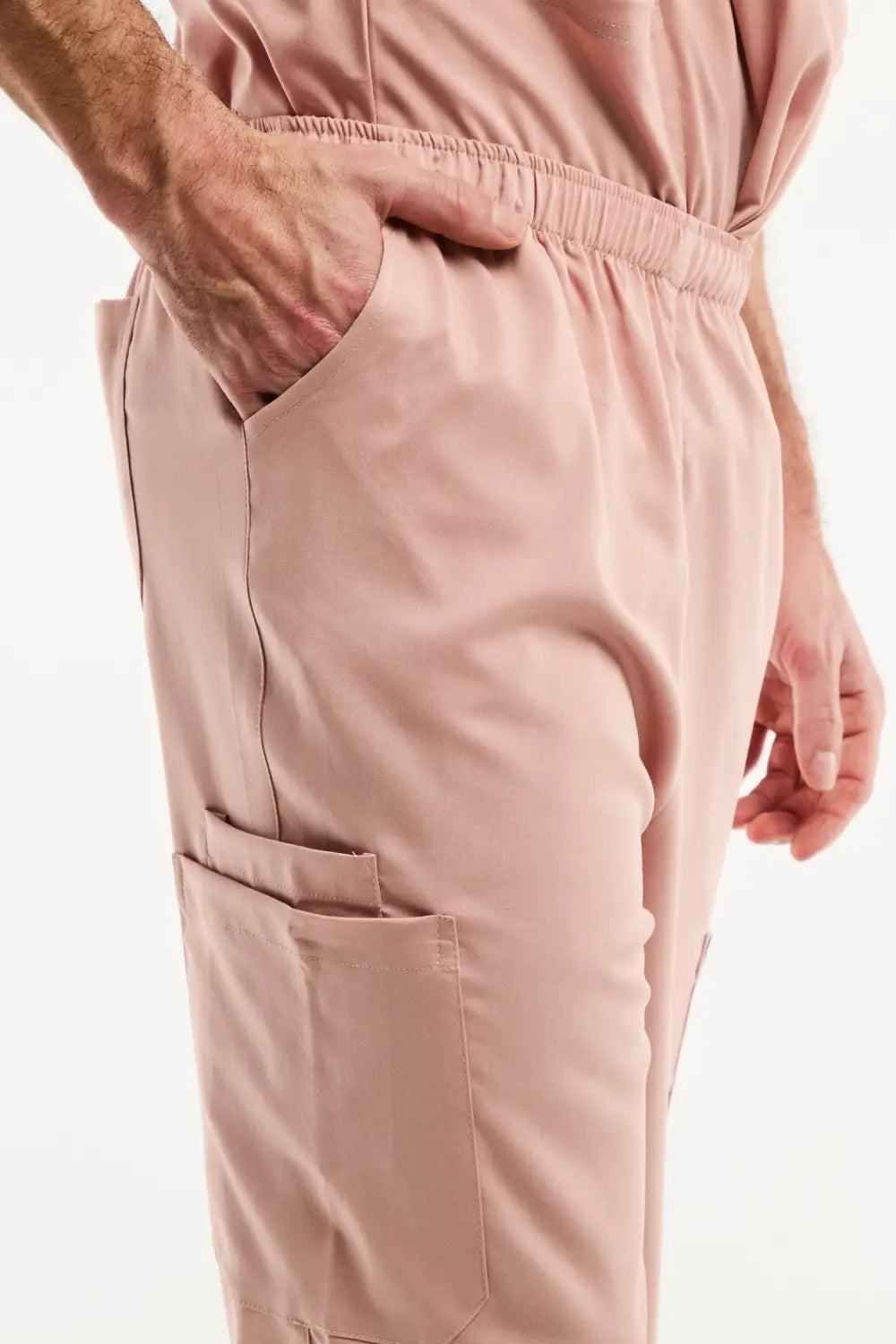 Aelin LUCA pantalon médical homme rose clair poches